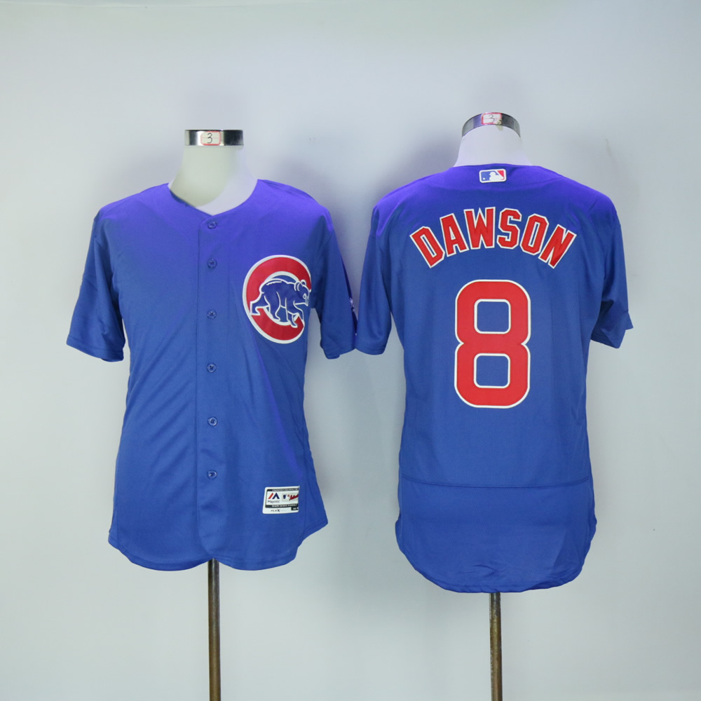 Men Chicago Cubs #8 Dawson Blue MLB Jerseys